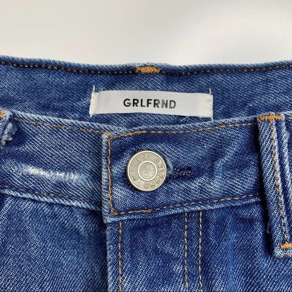 GRLFRND Karlie High Rise Jean Shorts 24 Light Wash Distressed - Picture 6 of 10